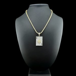 14k Gold Ace of Spades Diamond Pendant